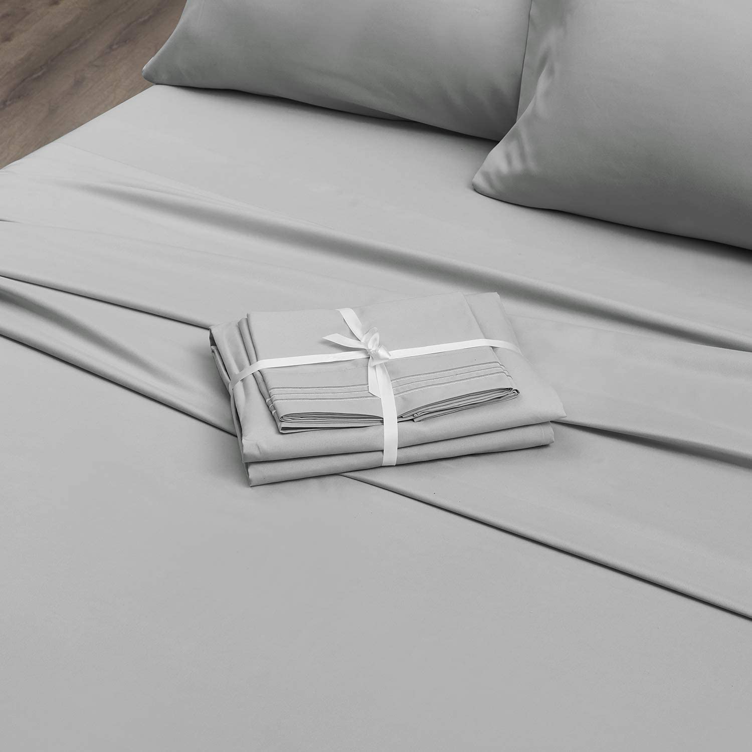 Transform Your Kids Room into a Cozy Retreat with 4PCS 3-Line Embroidery Bed Sheets Set
