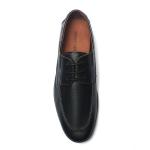 Customized Logo Lace Up Navy Blue Leather Dress Shoes