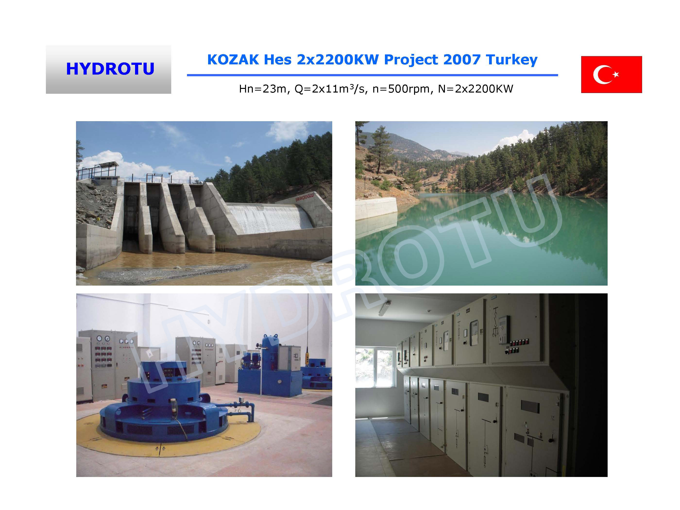 0.1MW - 30MW Low Head Kaplan Hydro Turbine / Kaplan Water turbine with Fixed Blades