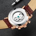 Luxury brand automatic mechanical movement genuine leather men charm wrist