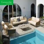 Outdoor Furniture Weaving Sectional Rattan Garden Sofa Set for Hotel Restaurant