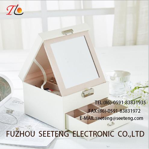 High end and elegant PU leather jewelry box for wholesale from manufacturer