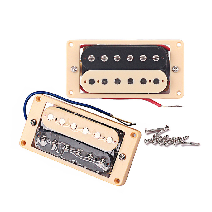 Vintage Zebra Humbucker Pickup Double Coil With Black Cream Frame Bridge Neck Set