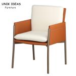 Fabric Leather Single Seater Sofa Chair French Reception Metal Inside Antique