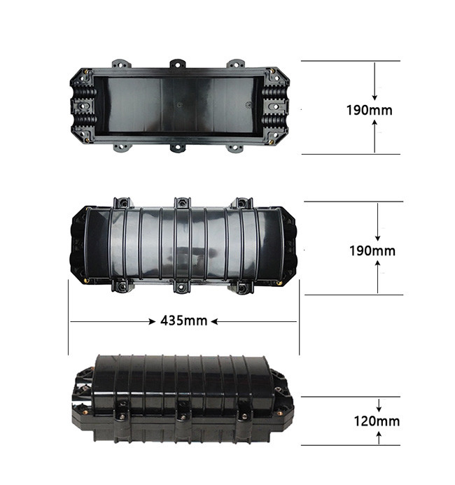 Bunchy 12 Core 2 Inlet 2 Outlet Fiber Optic Joint Splice Enclosure