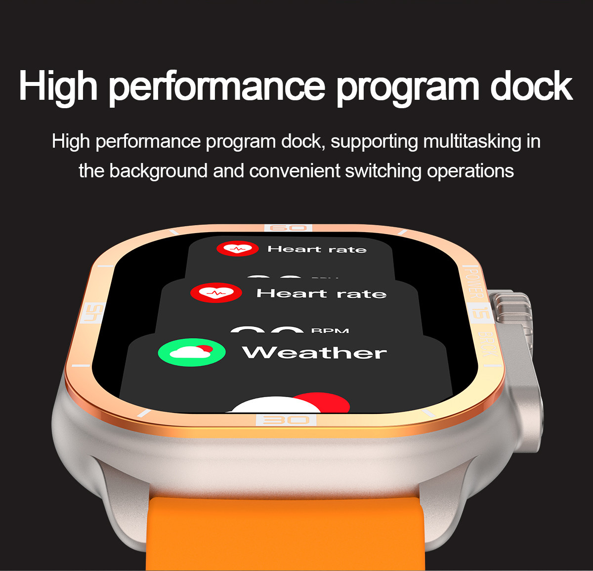 Hk96 Smart Watch High Performance Program Dock Bluetooth Calls Call Reminders Sms App Infomation