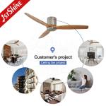 TUYA App-Controlled 2 IN 1 LED Light Ceiling Fan Low Ceiling Solid Wood Blades