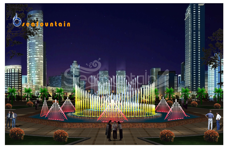 Changeable Lamps Musical Floating Fountain Stainless Outdoor