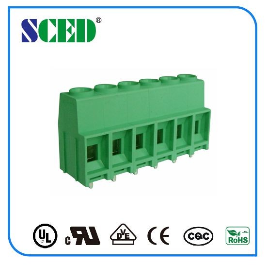 300V 57A PCB Terminal Block 10.16mm Screw Clamp Terminal Connection