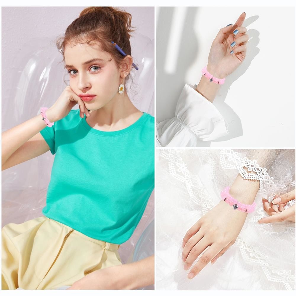 8mm Rose Quartz Gemstone Bead Bracelet Healing Energy Charm Jewelry