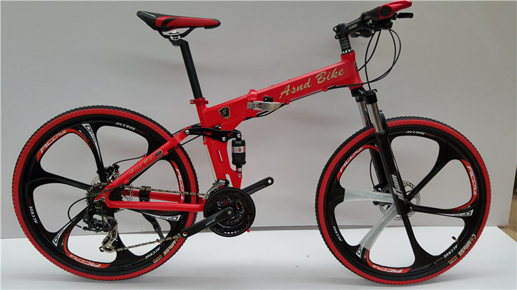Made in China high grade 26" aluminium alloy folding mountain bicycle/bicicle MTB with magnesium one wheel