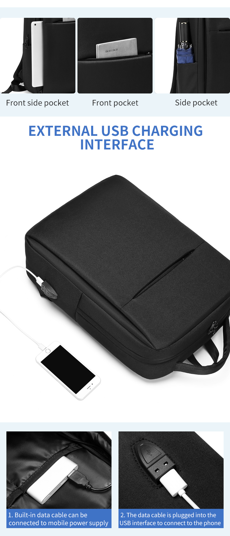 Wholesale backpack custom logo waterproof business Laptop Bag schoolbag Backpack