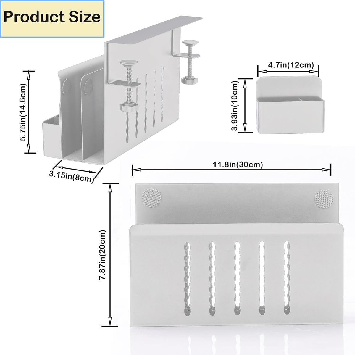 Double-Deck Hanging Desk Organizer Under Desk Laptop Stand for Clutter-Free Desk