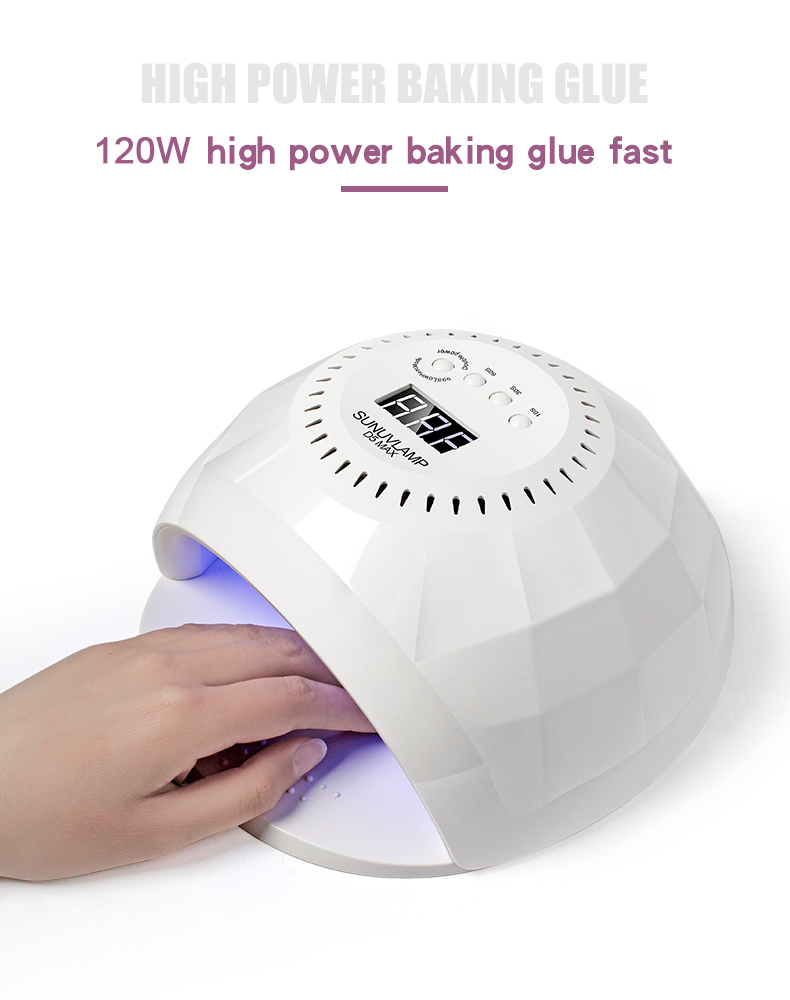 Diamond Shape Dual Light Source 120W Nail Gel Polish Dryer For Manicure
