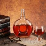 Customized Color 500ml 700ml 750ml Flat Round Glass Bottle for Beverage
