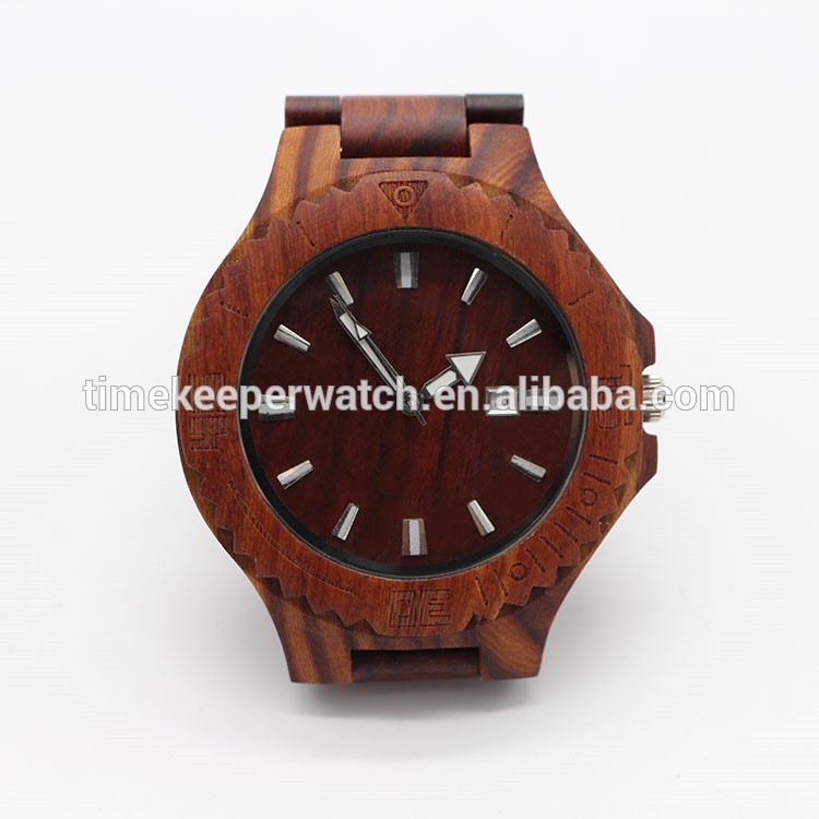 red sandalwood man watches ,wood bracelet watch , watch wood with date