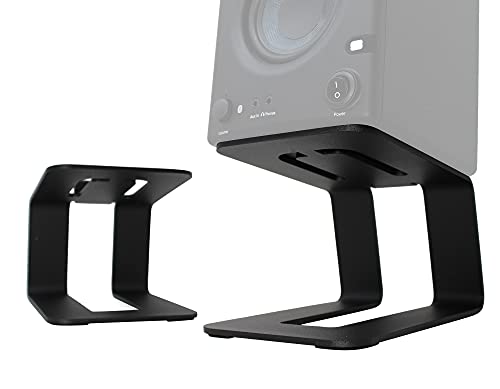 Carbon Steel Desktop Speaker Stands for Mid-Size Bookshelf Computer Speakers Black