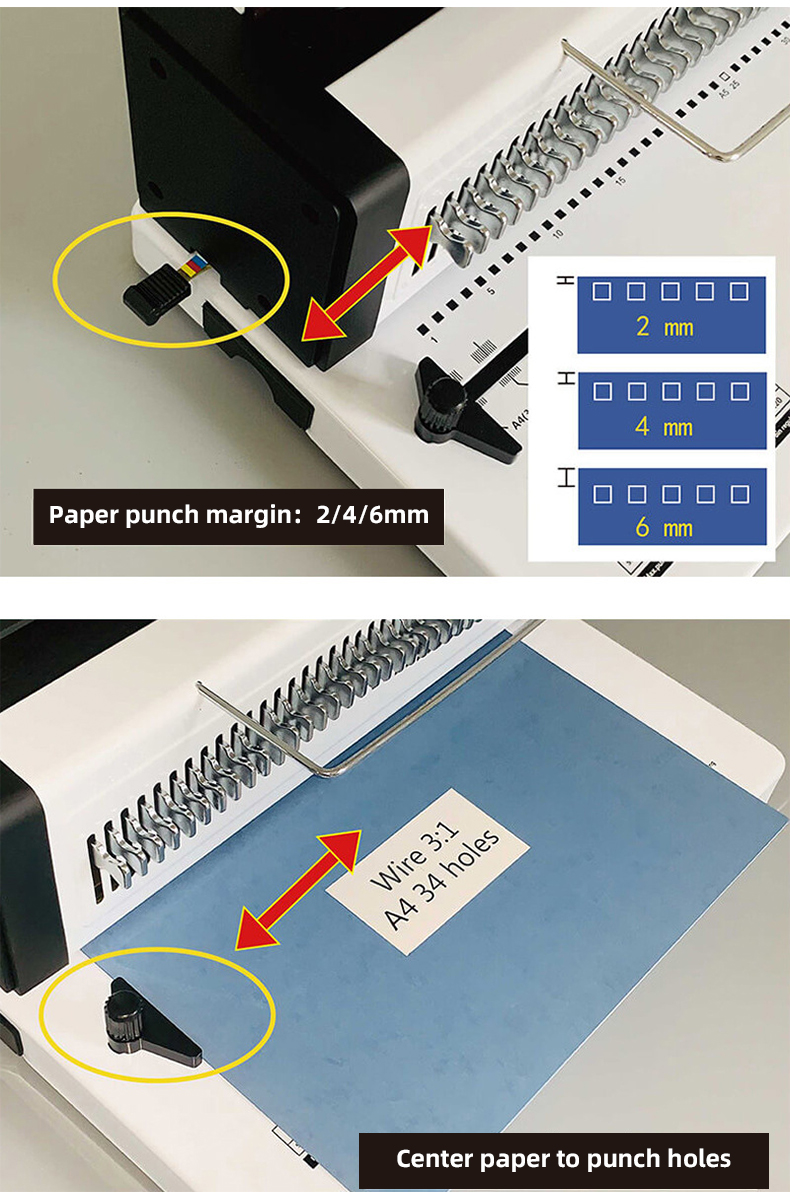 Manual Operation 34 Hole Double Wire Notebook Binding Punching Machine