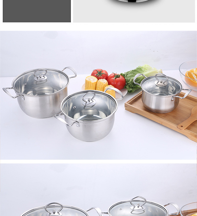 New Product Stainless Steel Cookware Cooking Pot Stock Pot Cookware Soup Pots
