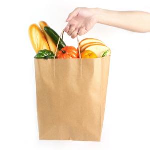 Quality Grocery Paper Bags For Vegetables Biodegradable Greaseproof Kraft Material wholesale