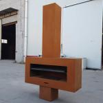 Freestanding Rusted Corten Steel Outdoor Fireplace Garden Warming