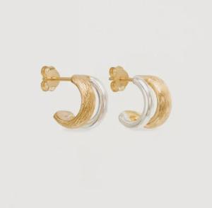Quality 18K Gold and White Gold Shield Hoops Earrings for Women wholesale