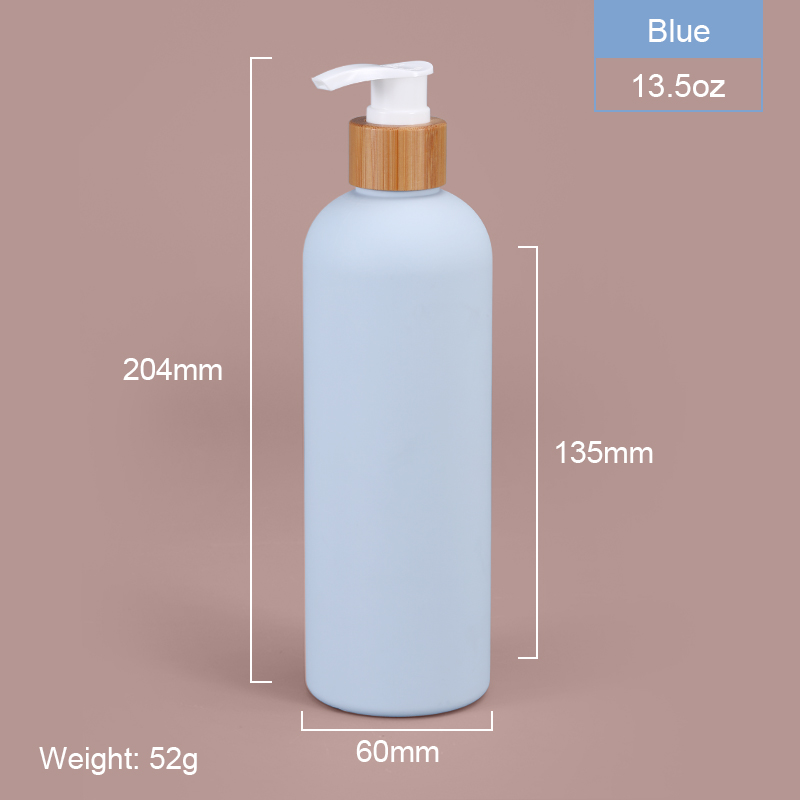 400ml 500ml Soft Touch Cosmetic Squeeze Bottle With Bamboo Lid For Shampoo Body Butter Lotion