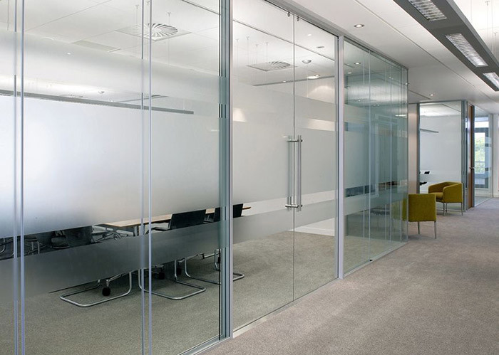 Durability indoor partition wall solid glass optional material colorful customzied size glass partition
