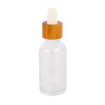 Round Cosmetic Dropper Bottle Bamboo Glass Dropper Bottle 15ml 20ml 30ml 50ml