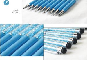 Quality 2014 Hot! Crystal pens - metal ball pen -blue color wholesale