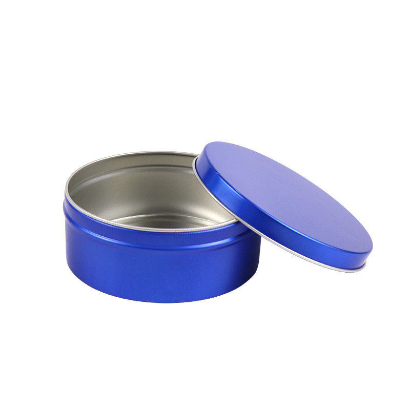 Thermal Transfer Peacock Blue Aluminum Cosmetic Jars 1oz Cosmetic Jars With Lids