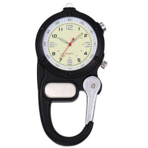 Quality Fob Nurse Pocket Watch Carabiner Clip Watch Black Climb Mountain Outdoor Sports Watches LED Light Pocket Blue Clock wholesale