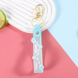 Quality Car Keychain Silicone Round Key Ring Bracelet With Metal Key Holder Wristlet Keychains For Women And Girls wholesale