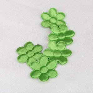 Quality Green Satin Garment Applique Crafts Eco - Friendly Material Soft Feel wholesale