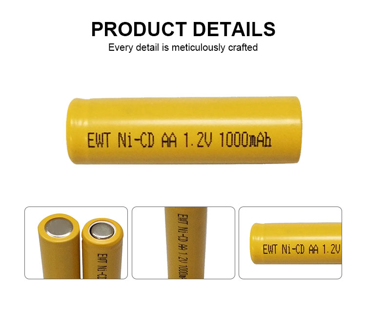 1000mah Nickel Cadmium Battery Pack 1.2v Nicd AA Battery 1200mAh 1300mAh