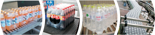 Carbon Steel water Bottle Packing Machine / Fruit Juice Filling Machine 35 - 40pcs/min