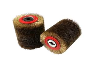 Quality 100 X 120mm Industrial Steel Wire Curved Wood Polishing Brush Roller wholesale