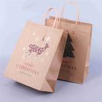 16x6x12 Christmas Kraft Bags Bulk Brown Kraft Bags Custom Printed