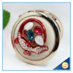 Shinny Gifts Crystal Animal Design Folding Double Side Make up Mirror Metal