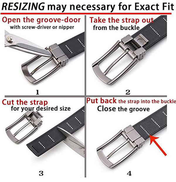 Men / Women Smooth Leather Dress Belt Zinc Alloy Pin Buckle 1-1/8”( 28mm ) Wide Strap