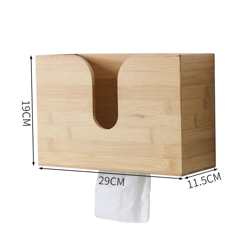 2023 Adhesive Desktop Bamboo Tissue Storage Box with Design and CE / EU Certification
