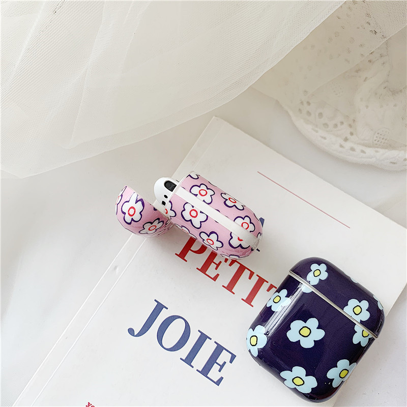 Compatible with Airpods 1 & 2 Protective TPU Cover Floral Print Cute Fashion Case