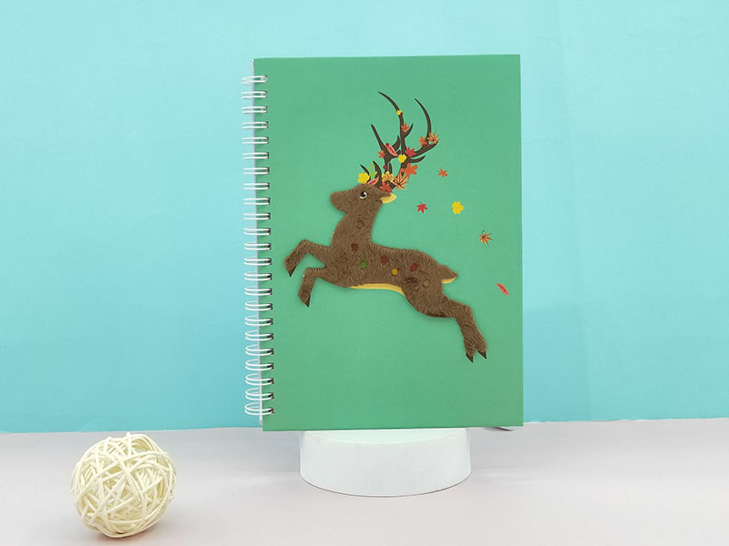 Logo Hardcover Spiral Bound A5 Notebook with Fabric Cover Custom Printing and Logo