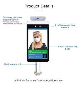 Quality 15W 8 Inch Face Recognition Infrared Human Body Thermometer wholesale