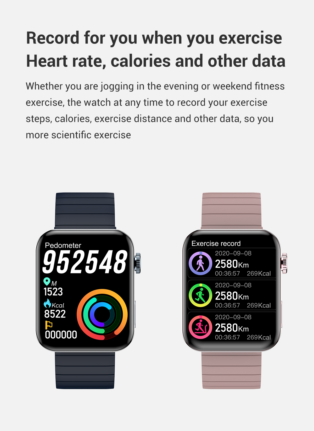 Full Touch Screen 1.78inch Bluetooth Health Watch Heart Rate Sensor