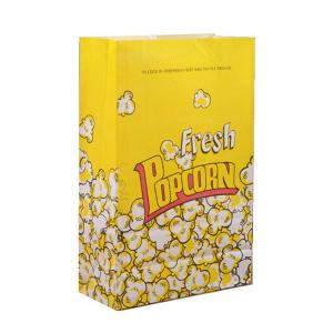 Quality Biodegradable Flat Bottom Popcorn Kraft Paper Food Bags 2 LB 3 LB wholesale