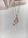 Women'S Natural Diamond Heart Pendant 18K Gold 45cm Length With Handmade