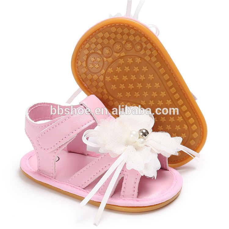 New designed Sandals Anti-slip Flower Wedding party Princess Toddlers Baby shoes