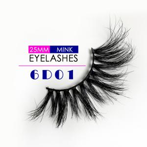 Quality Fancy 6D Mink Lashes Pure Handmade Craft Natural Black Color 8 - 25MM Length wholesale