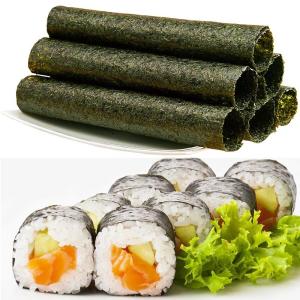 Quality Dark Green Alga Seaweed Nori Sheet For Sushi Roll 100 Sheets wholesale